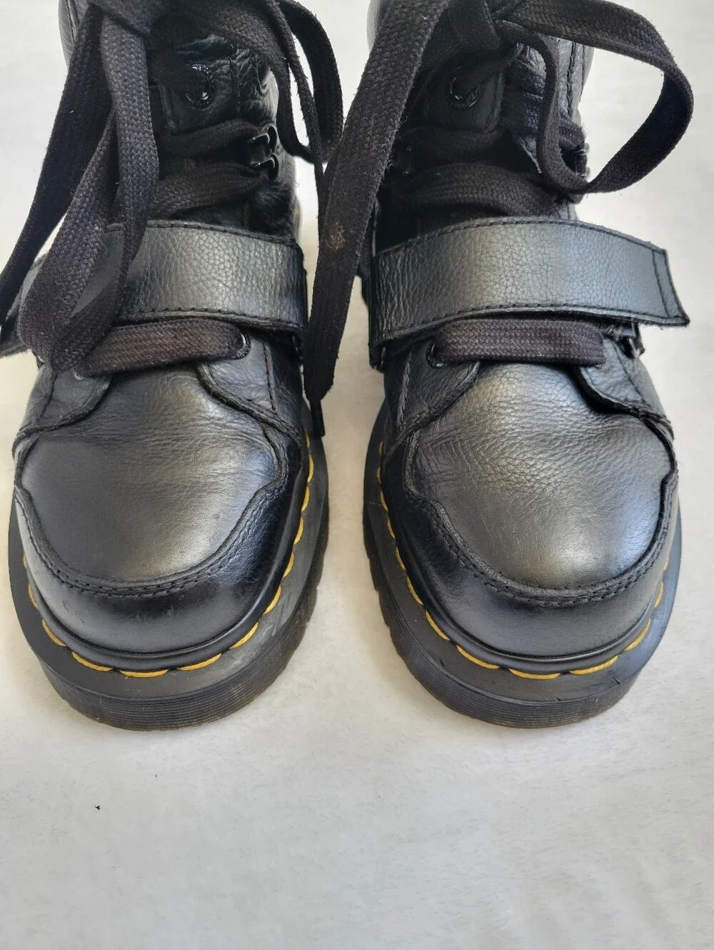 Dr. Martens Zuma II Black Leather Strap Ankle Boots Women's US 7